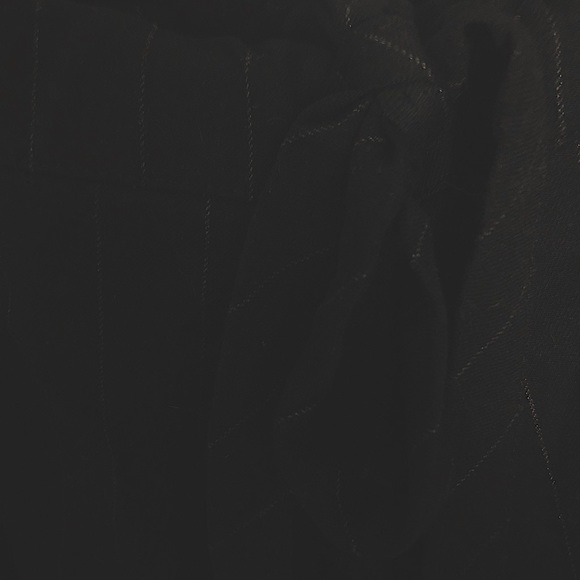 Mango Casual Black with Grey Stripe Pants with Elastic Tie Waist - Picture 4 of 4